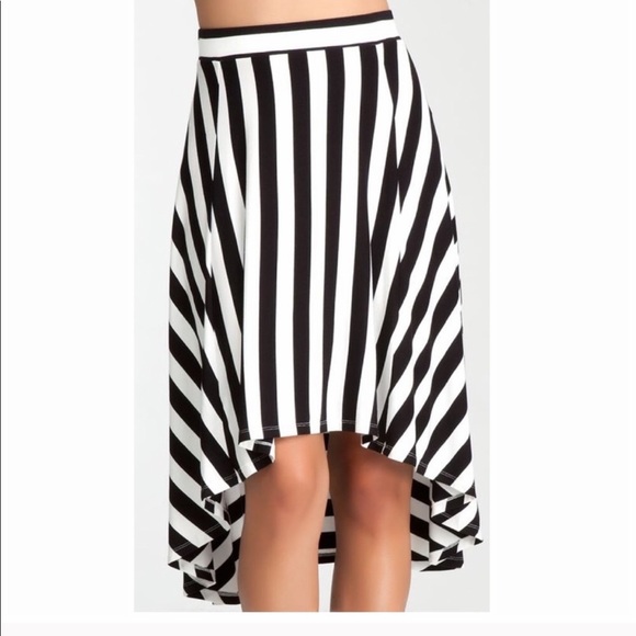 bebe Dresses & Skirts - Bebe high low skirt striped XS